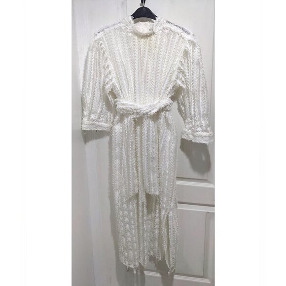 Zara | White textured midi dress - Picture 2 of 12